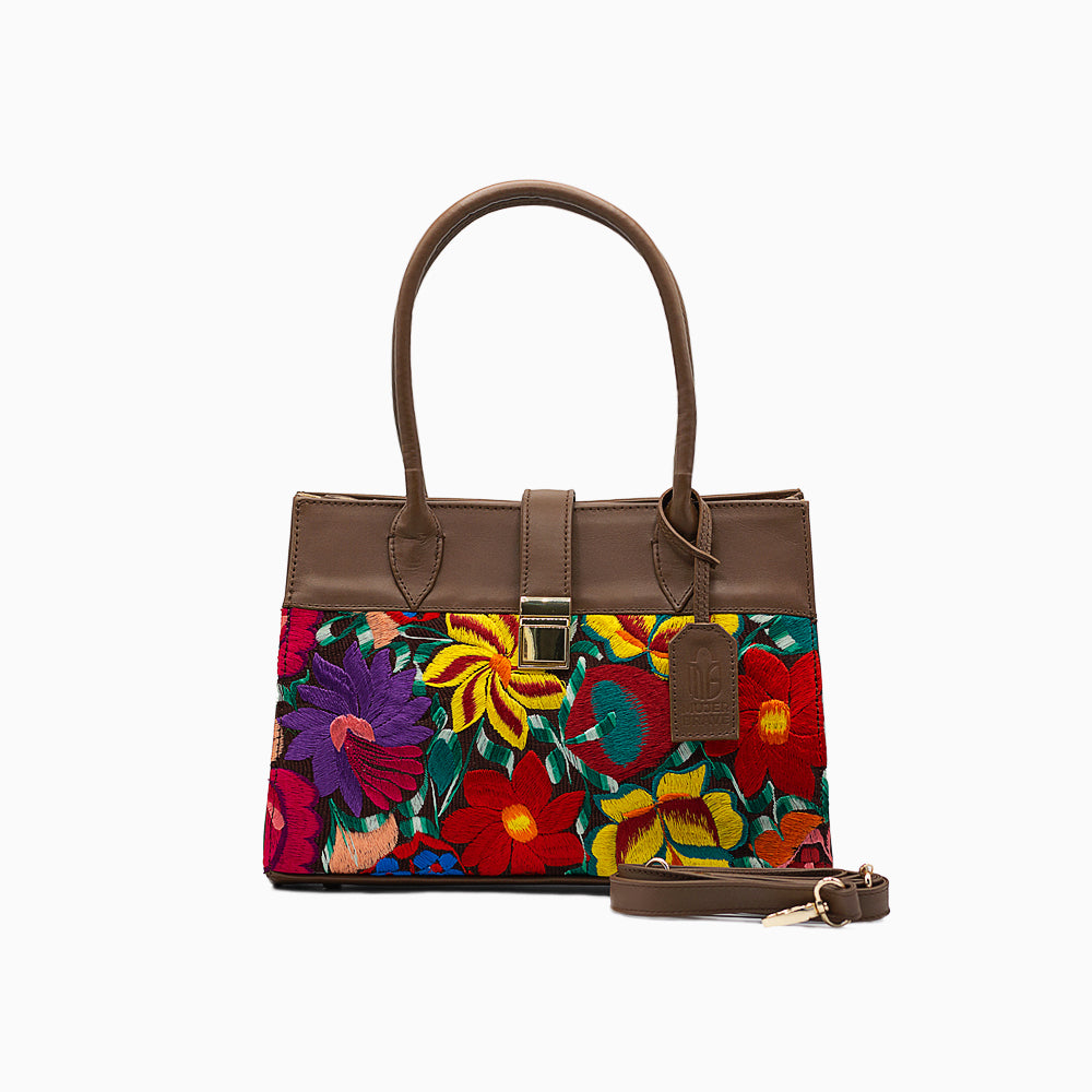 NORMA PURSE - Handbag with elegant floral embroidery