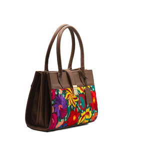 NORMA PURSE - Handbag with elegant floral embroidery