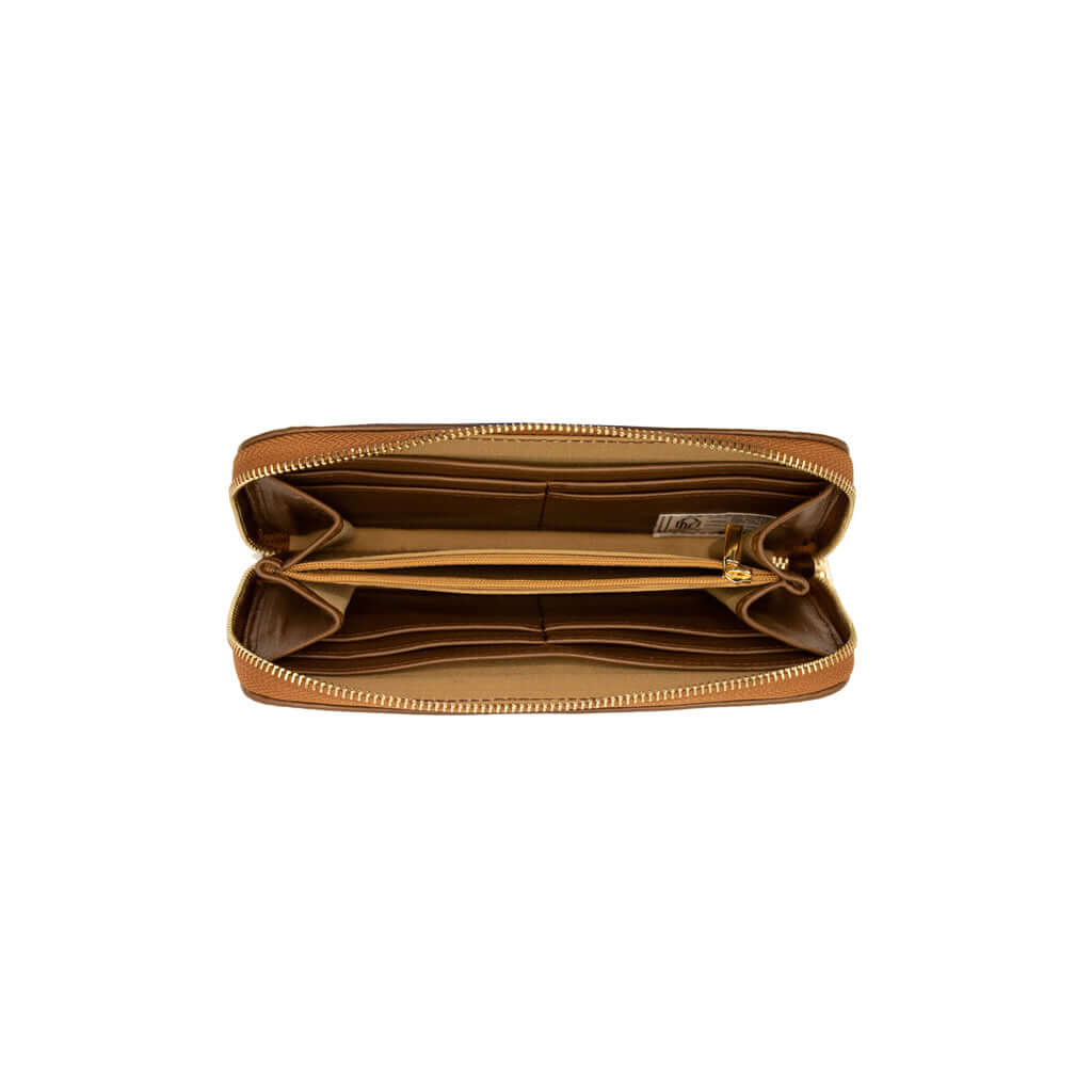 Elena Wallet - Brown Leather Embroidered Wallet